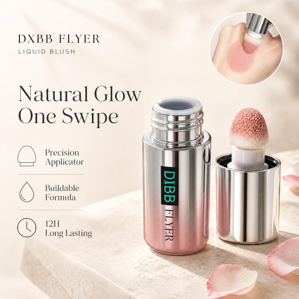 Liquid Blush Stick · Precision Sponge Applicator · Buildable Natural Flush · Long-Lasting