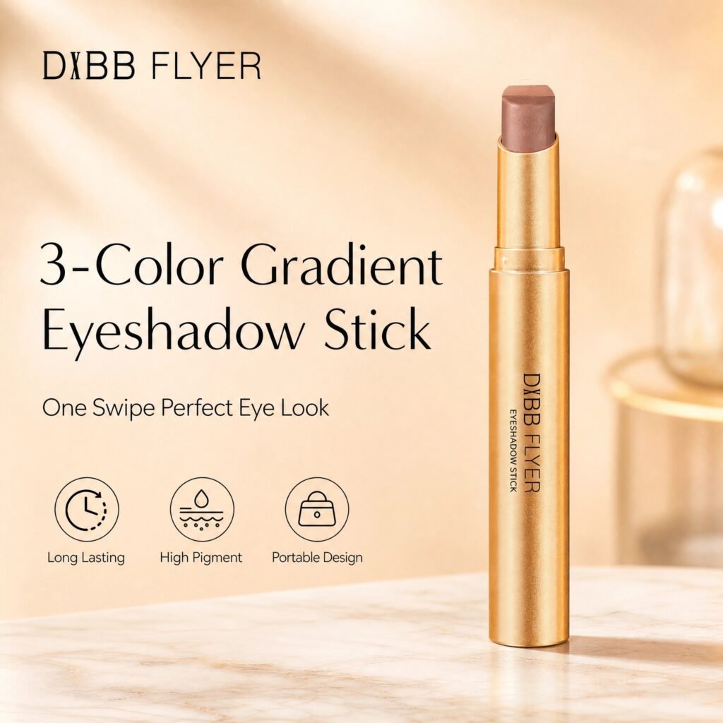 3‑Color Gradient Eyeshadow Stick · One‑Swipe Application · Long‑Wearing · Portable