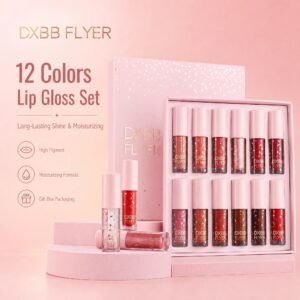 12‑Color Lip Gloss Set · Hydrating Shine · Long‑Lasting · Gift Box · Versatile Shades
