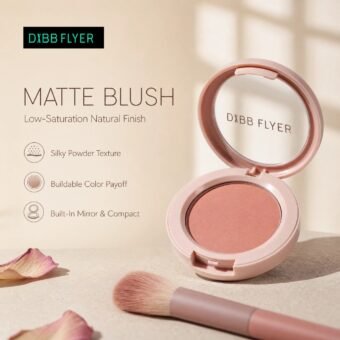Matte Low-Saturation Blush · Natural Muted Tones · Velvety · Mirror Compact · Travel-Ready