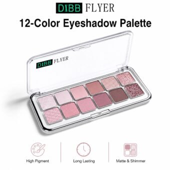 12‑Color Eyeshadow Palette · Matte & Shimmer · High‑Pigment · Long‑Lasting · Waterproof