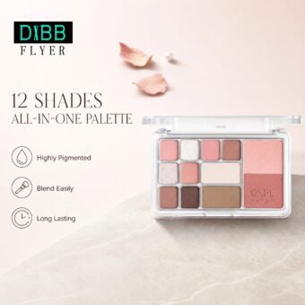 12‑Color Multi‑Function Face Palette · Eyeshadow & Blush · High‑Pigment · Blendable · Clear Compact