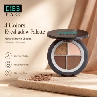 4‑Color Neutral Eyeshadow Palette · Warm Earth Tones · Matte & Shimmer · Long‑Wear · Portable Round Compact