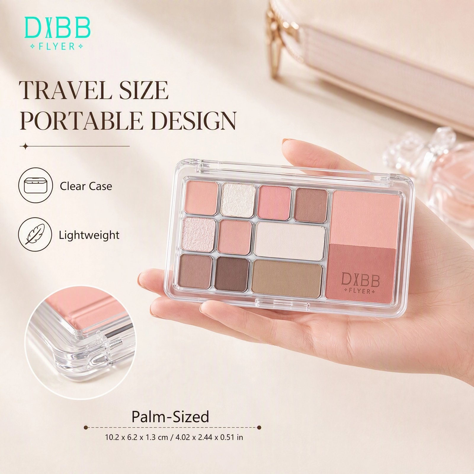 12‑Color Multi‑Function Face Palette · Eyeshadow & Blush · High‑Pigment · Blendable · Clear Compact - Image 2