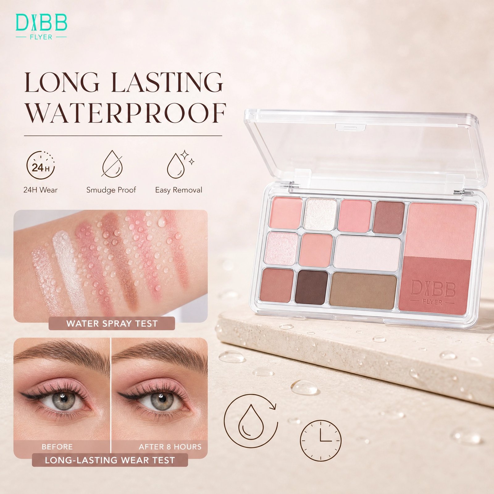 12‑Color Multi‑Function Face Palette · Eyeshadow & Blush · High‑Pigment · Blendable · Clear Compact - Image 3