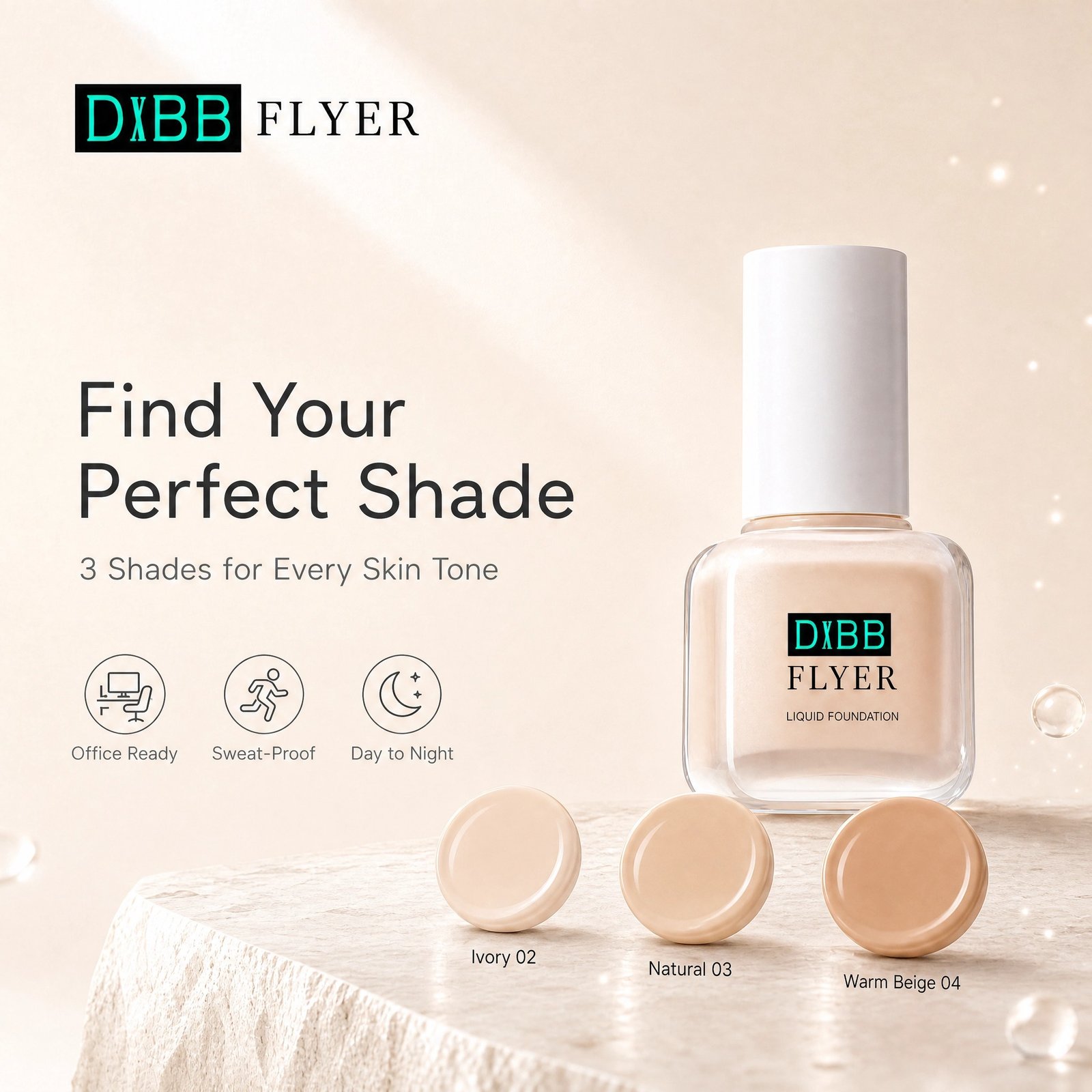 24H Long‑Wear Foundation · Full Coverage · Natural Matte · Ivory 02 - Image 4